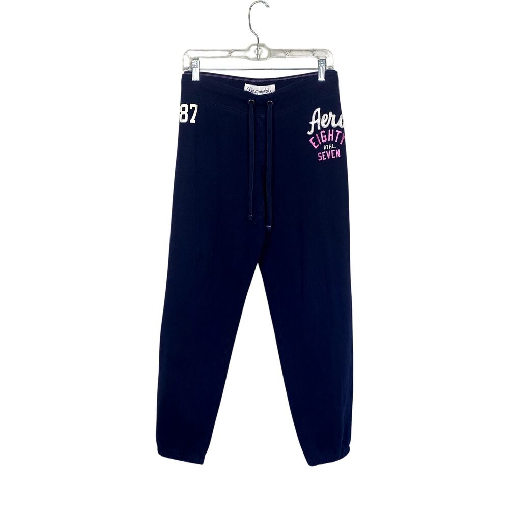 Y2K Aéropostale Navy Embroidered Streetwear Sportswear Comfy Track Sweat Pants L